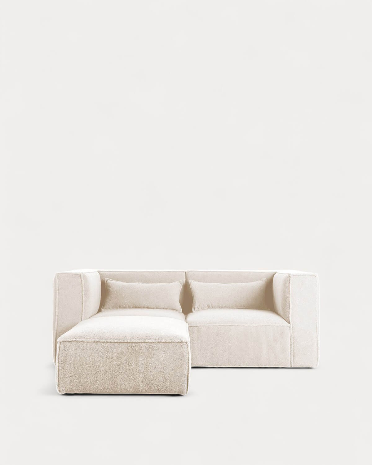 Divano Modulare 2 Pezzi Angolari e Pouf in Tessuto Bouclé Kilhe, immagine della galleria 1