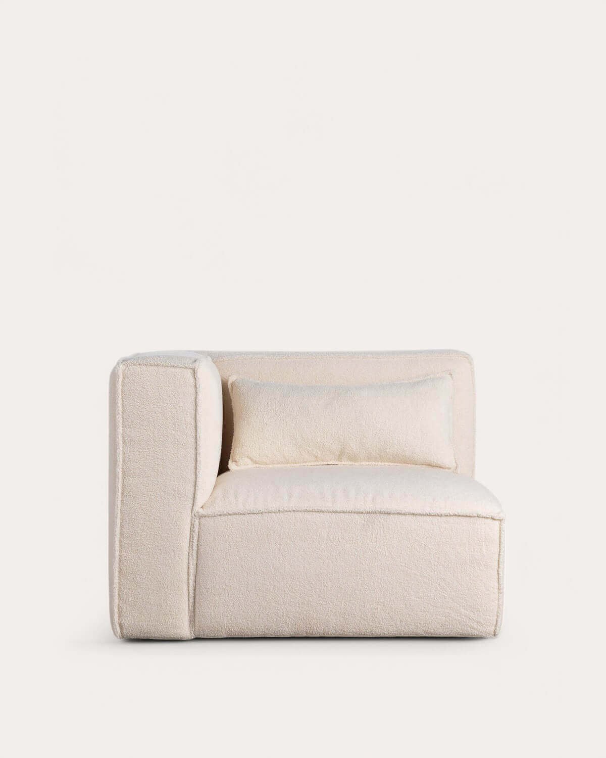 Poltrona Angolare Modulare con Pouf in Tessuto Bouclé Kilhe, immagine della galleria 3