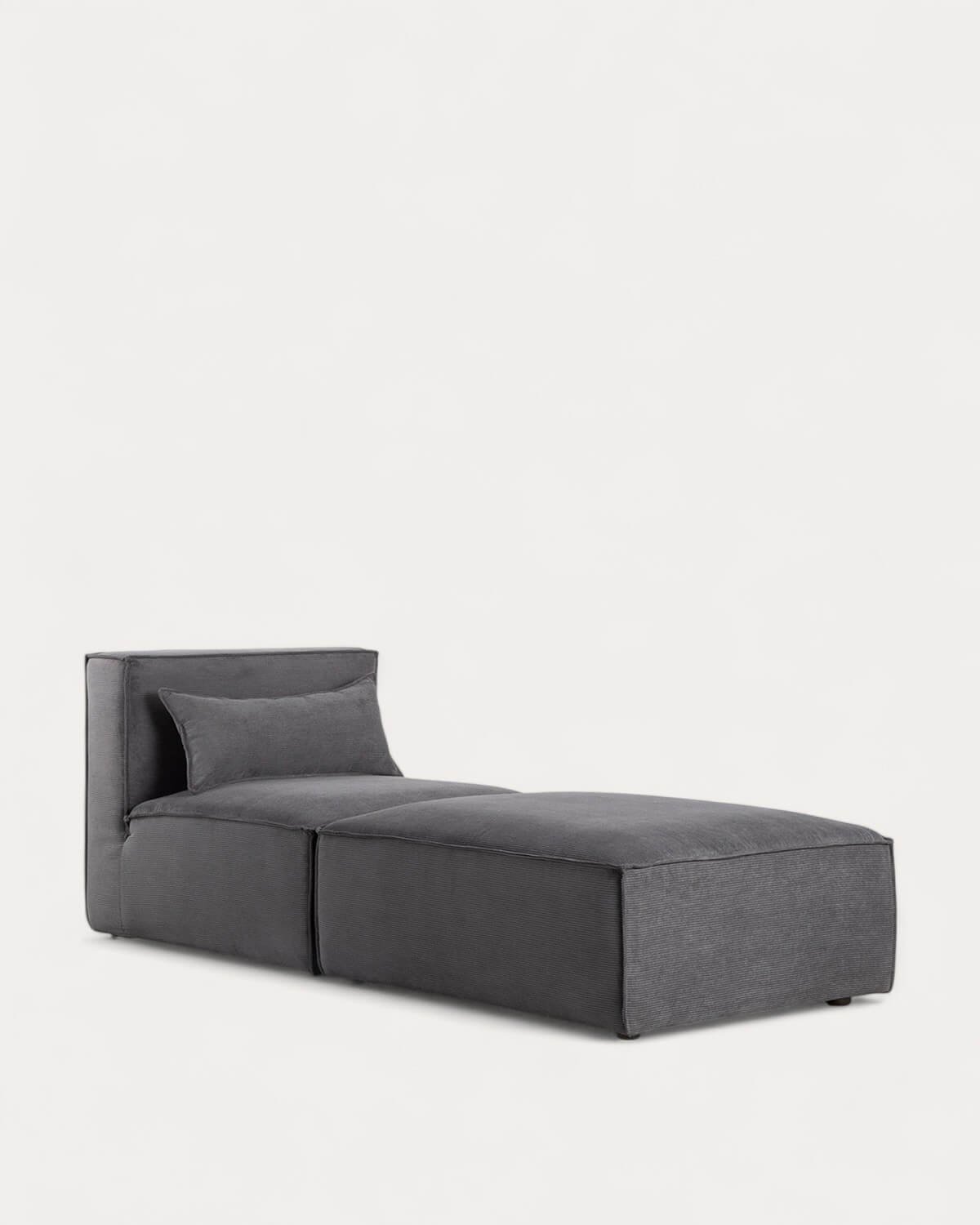 Poltrona Modulare con Pouf in Velluto a Coste Kilhe, immagine della galleria 1