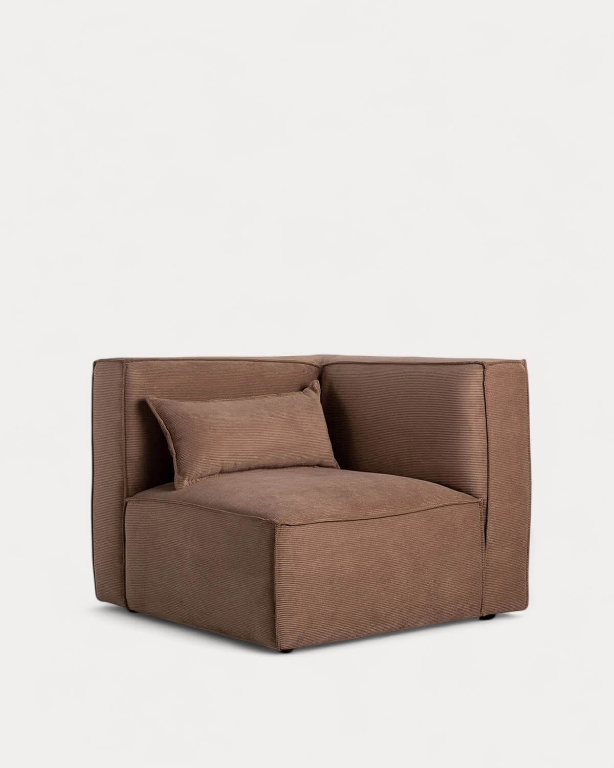 Poltrona Angolare Modulare con Pouf in Velluto a Coste Kilhe, immagine della galleria 2
