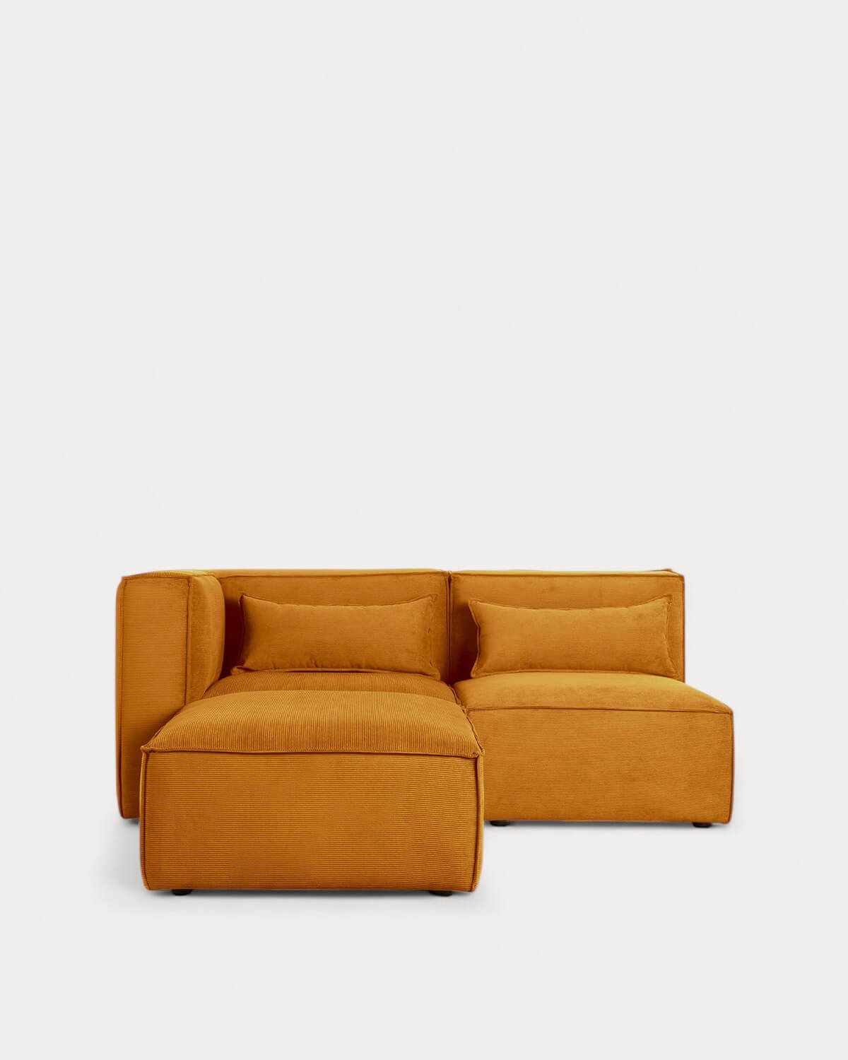 Divano Modulare Angolare 2 Pezzi e Pouf in Tessuto a Coste kilhe, immagine della galleria 1
