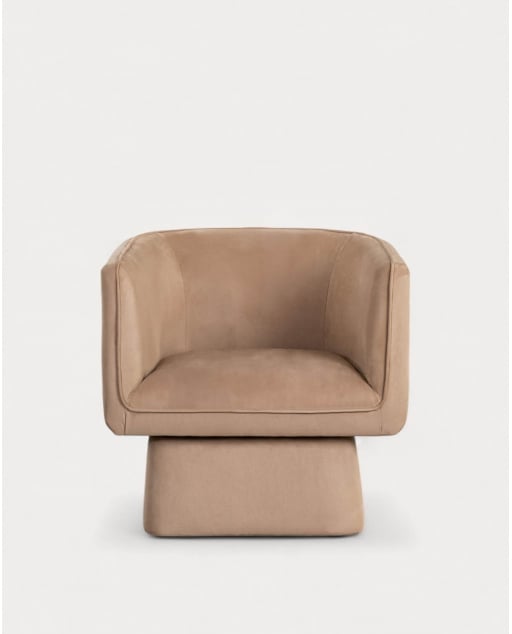 Poltrona Girevole in Tessuto Mauren - Marrone Clay