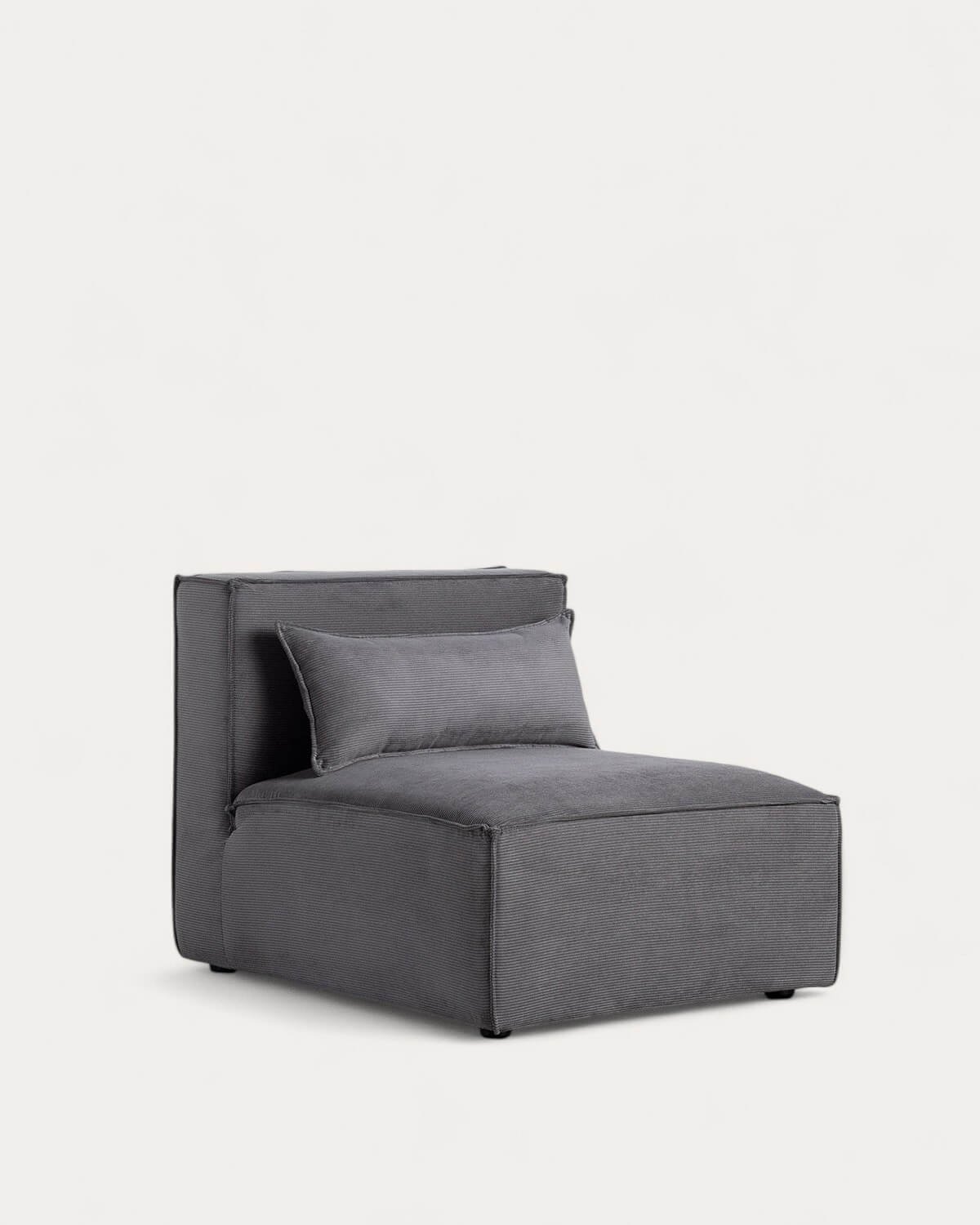 Divano Modulare 3 Pezzi e Pouf in Velluto a Coste Kilhe, immagine della galleria 2