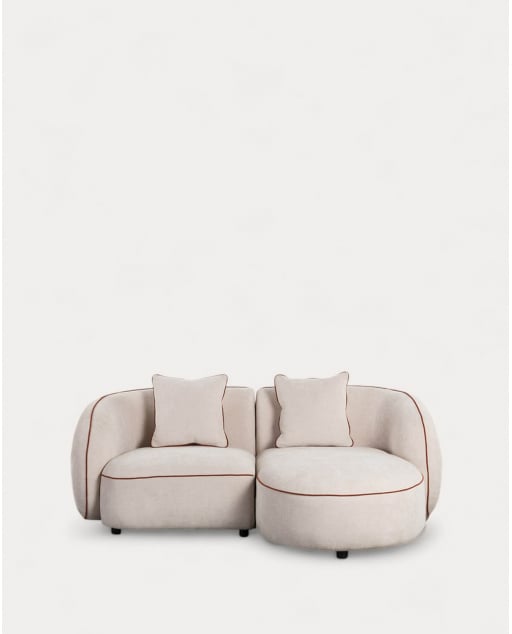 Divano Angolare Modulare in 2 Pezzi con Chaise Longue in Tessuto Ilham