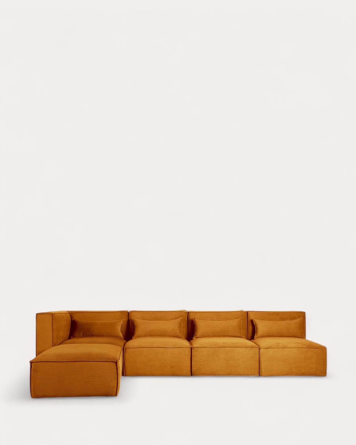 Divano Modulare a 4 Pezzi con 3 Poltrone e Pouf in Velluto a Coste Kilhe, immagine della galleria 2