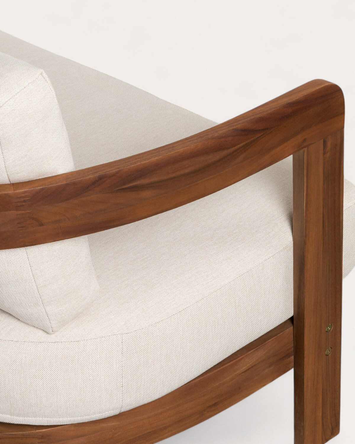 Divano da Giardino 3 Posti in Legno di Acacia e Tessuto Moad, immagine della galleria 7