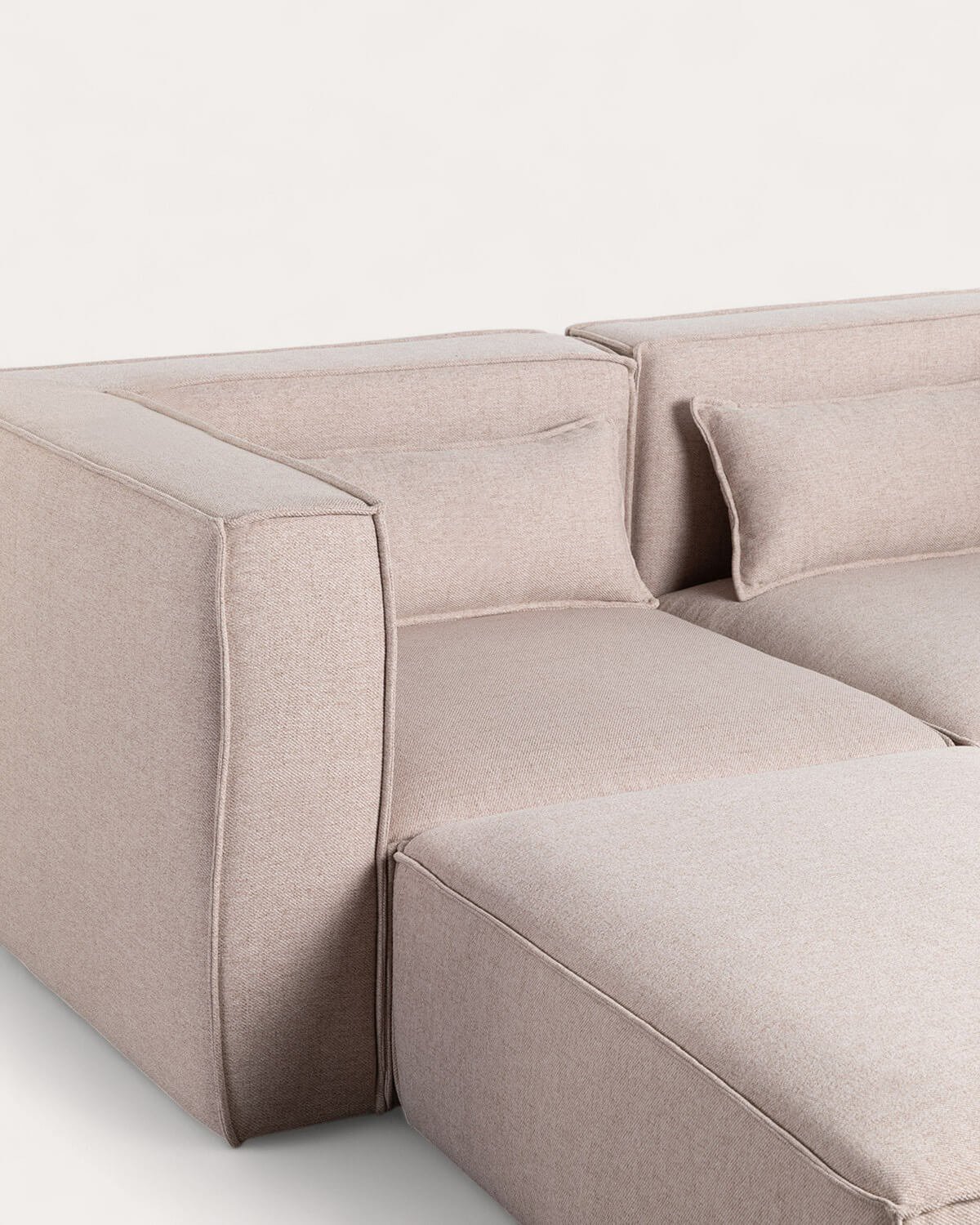 Divano Modulare 3 Pezzi con 2 Poltrone Angolari e Pouf in Tessuto Kilhe, immagine della galleria 5