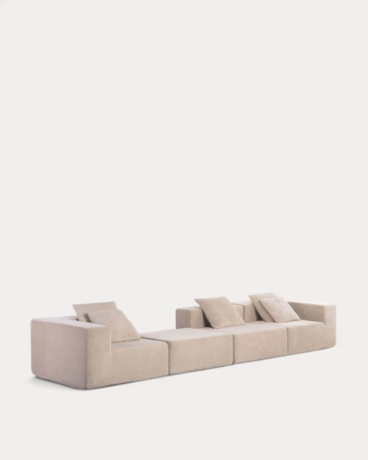 Divano Angolare 3 Pezzi con 1 Poltrona e Pouf in Velluto a Coste Confezionato Sottovuoto Grecia, immagine della galleria 1