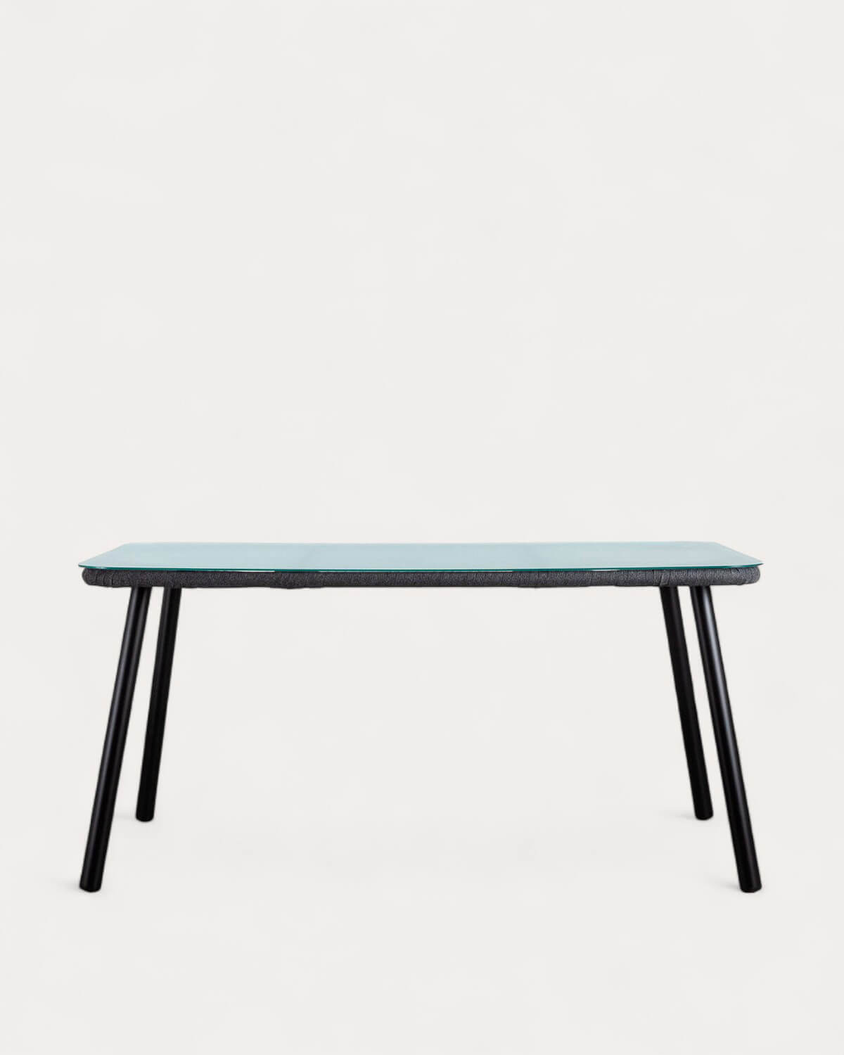 Tavolo da Pranzo Rettangolare in Alluminio e Cristallo (160x90 cm) Drian, immagine della galleria 4