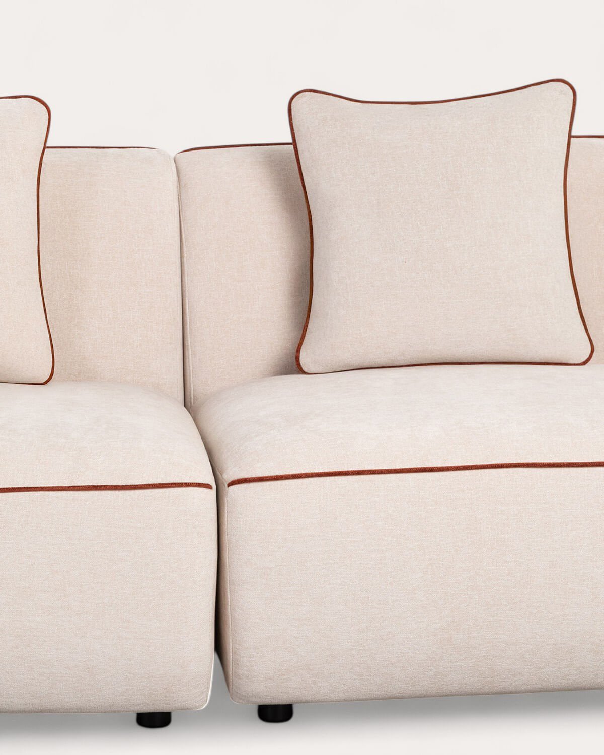 Divano Chaise Longue Modulare a 3 Pezzi con 2 Poltrone e Pouf Rotondo in Tessuto Ilham, immagine della galleria 6