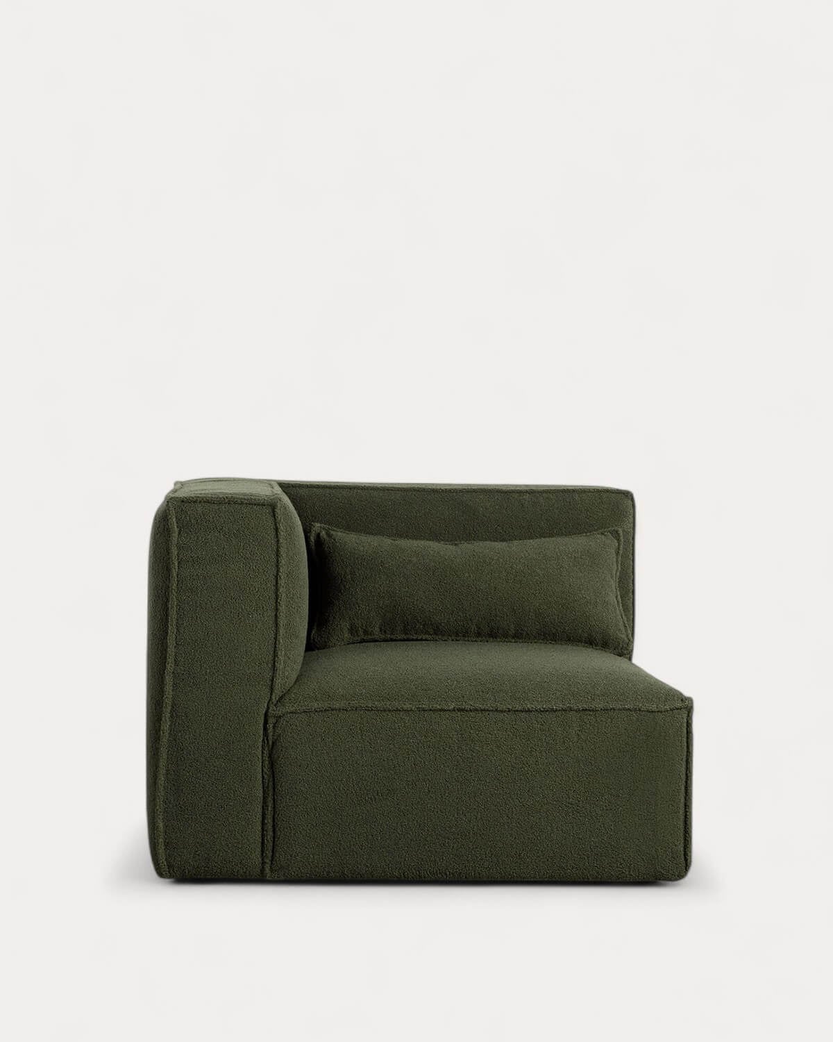 Divano Modulare 3 Pezzi con 2 Poltrone Angolari e Pouf in Tessuto Bouclé Kilhe, immagine della galleria 2