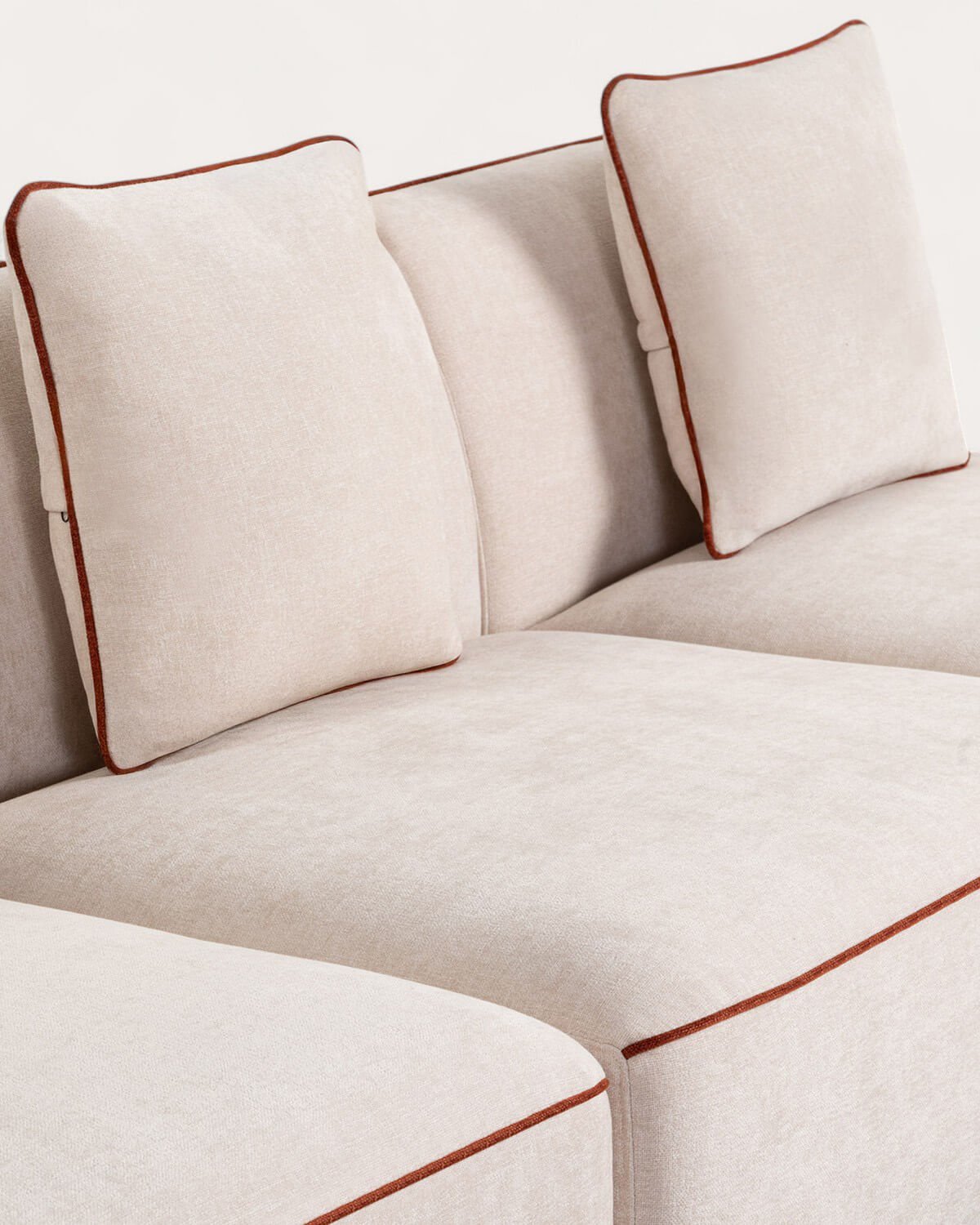 Poltrona Divano Modulare in 3 Pezzi con Pouf Rotondo in Tessuto Ilham , immagine della galleria 4