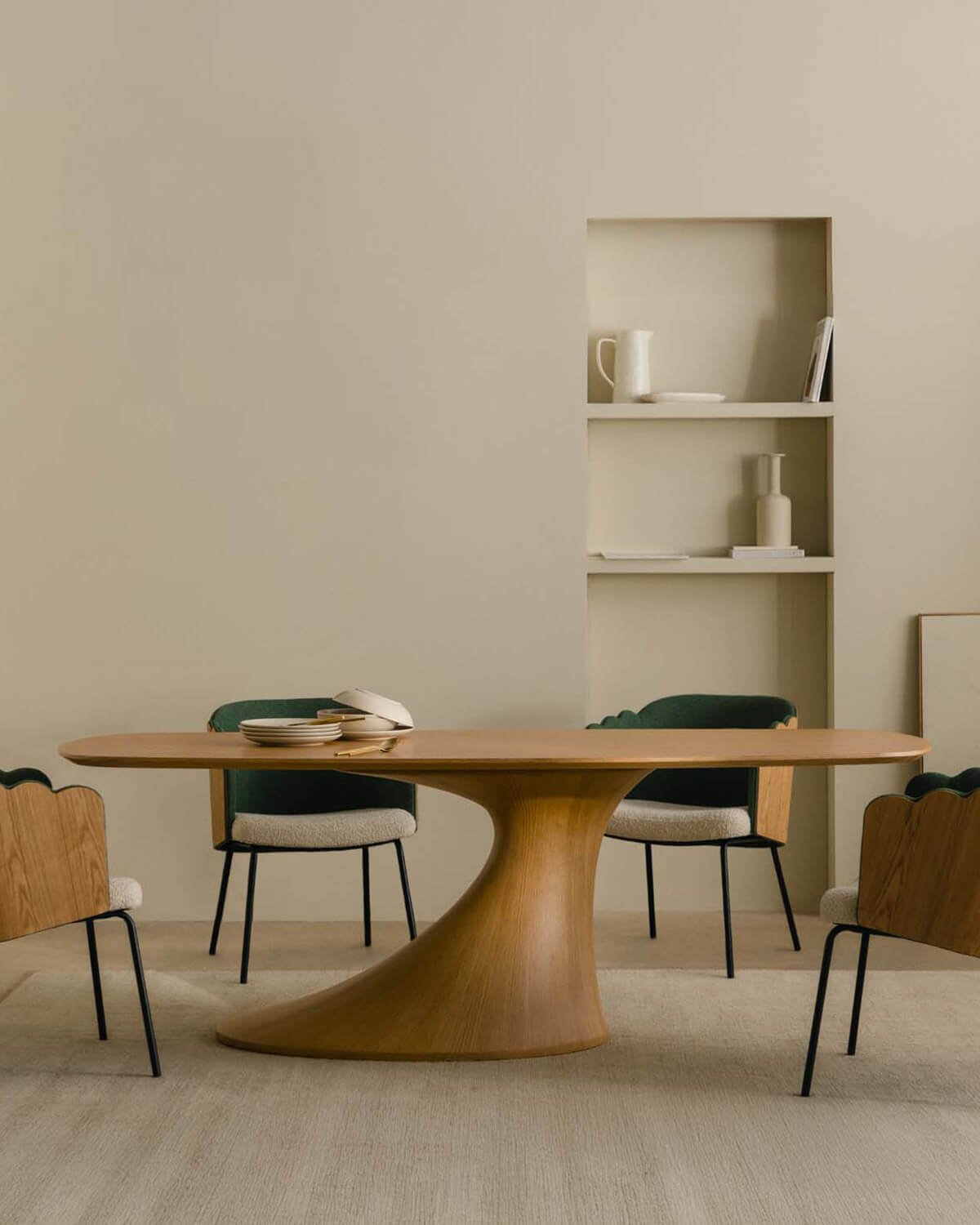 Tavolo da Pranzo Rettangolare in Legno e Fibra di Vetro (220x100 cm) Flawas, immagine della galleria 2