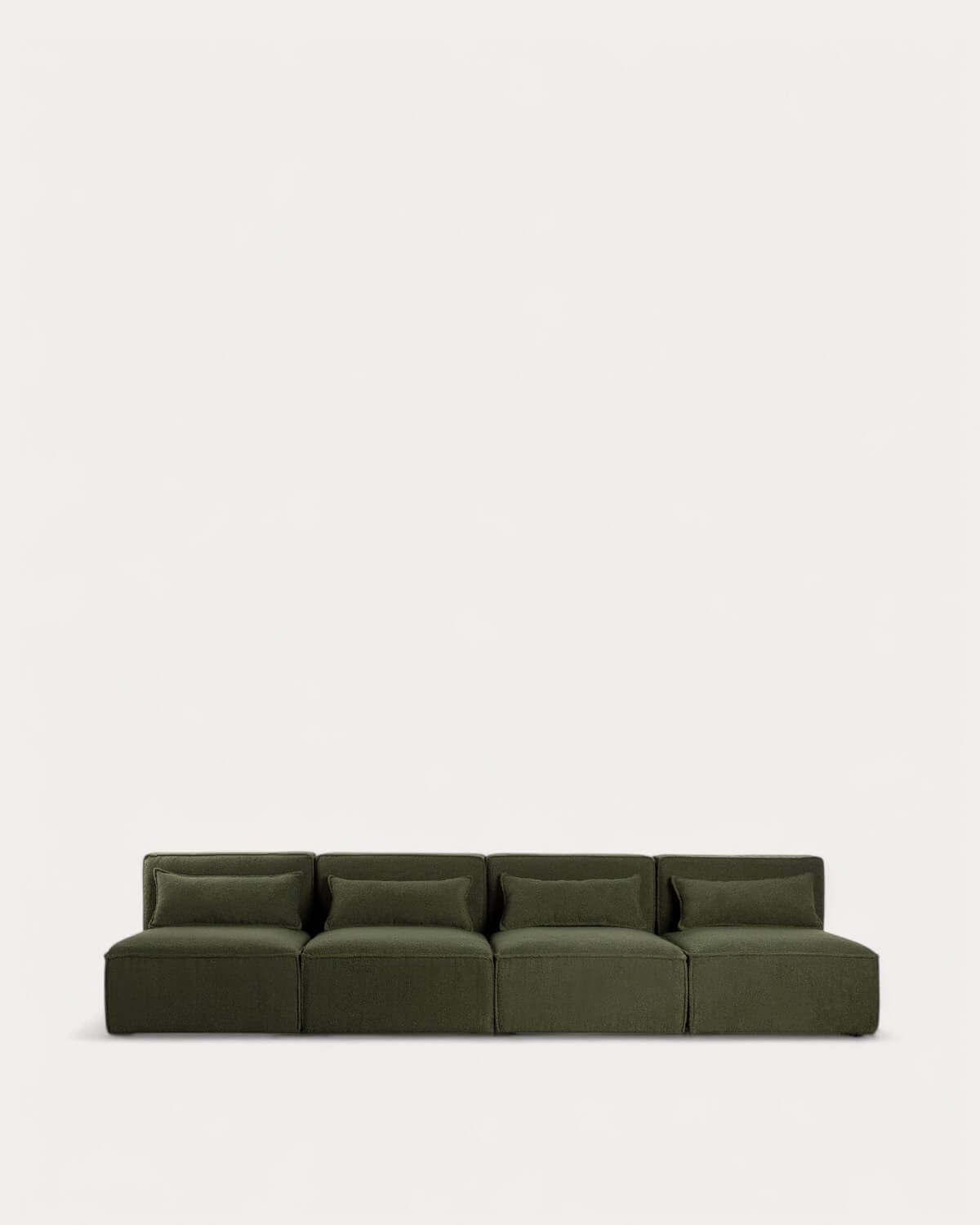 Divano Modulare 4 Pezzi in Tessuto Boucle Kilhe