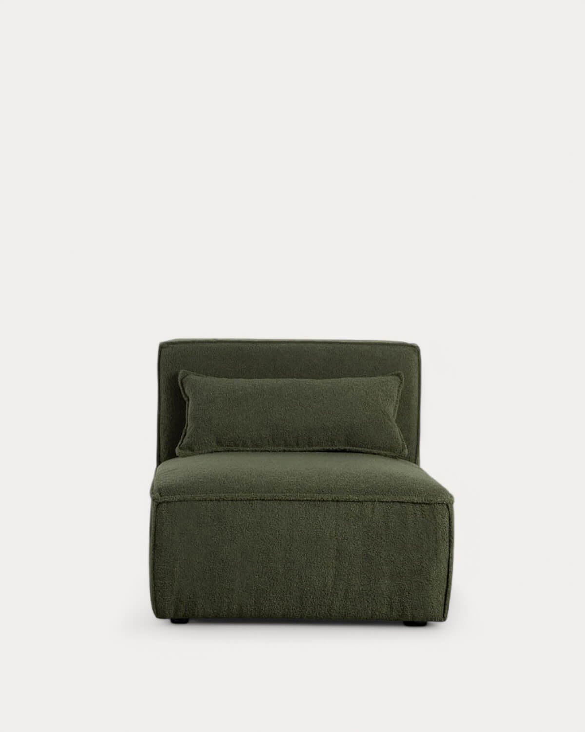 Divano Modulare 4 Pezzi con 2 Poltrone Angolari e Pouf in Tessuto Bouclé Kilhe, immagine della galleria 3