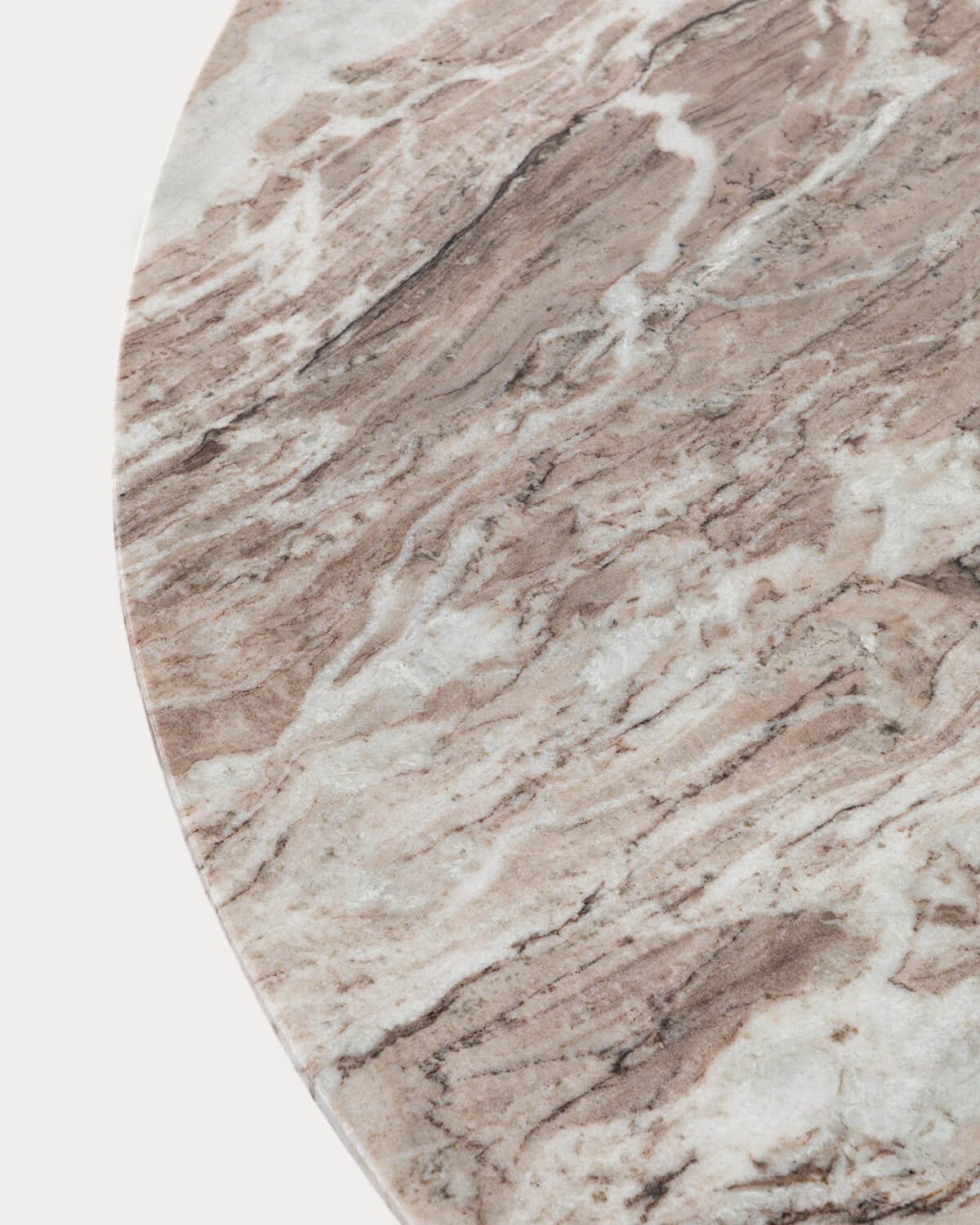 Tavolo da Pranzo Rotondo in Marmo Sawar e Legno di Mango (Ø140 cm) Atenas, immagine della galleria 6