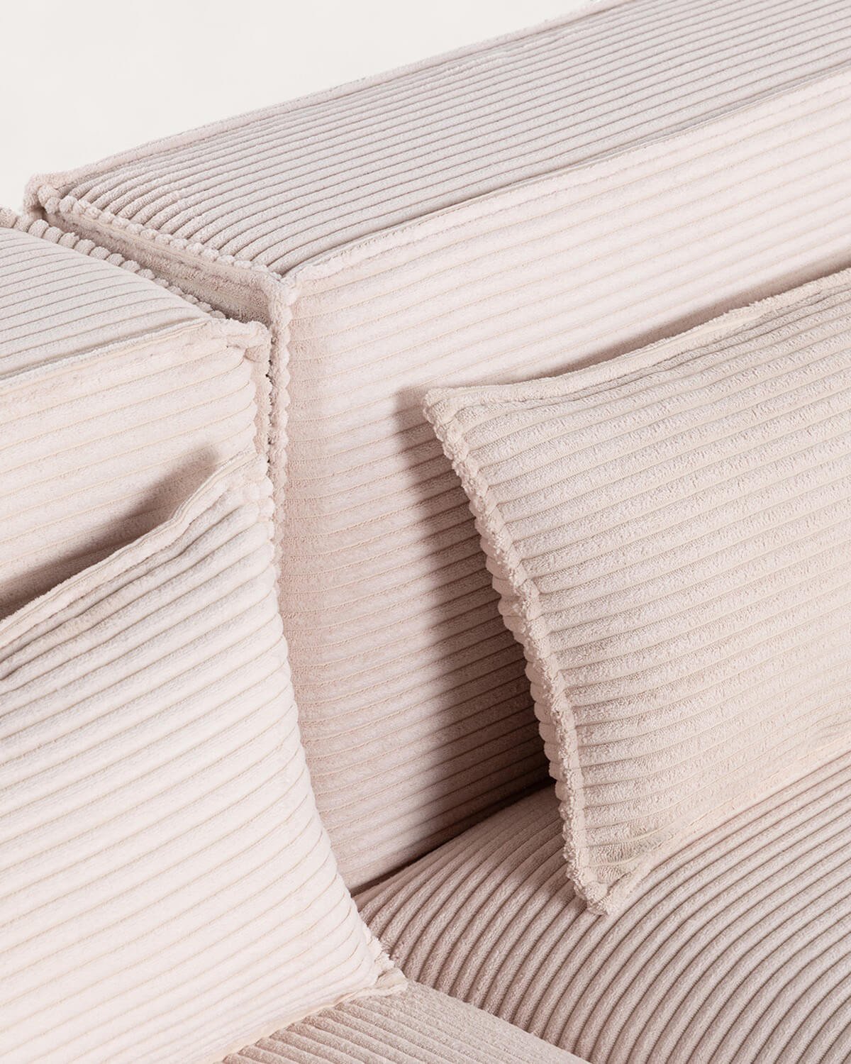 Divano Modulare 4 Pezzi con 2 Poltrone Angolari e Pouf in Velluto a Coste Spesse Kilhe , immagine della galleria 6