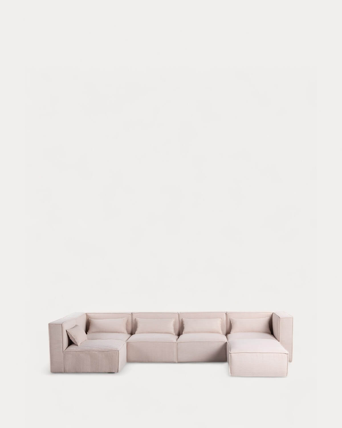 Divano Modulare 5 Pezzi con Pouf in Velluto a Coste Spesse Kilhe