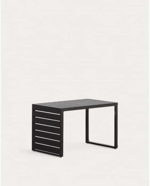 Tavolino da Caffè in Alluminio Kreta (72x45 cm) - Nero Obsidian