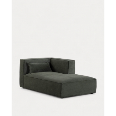 Divano chaise longue per interni in PVC effetto scamosciato marrone