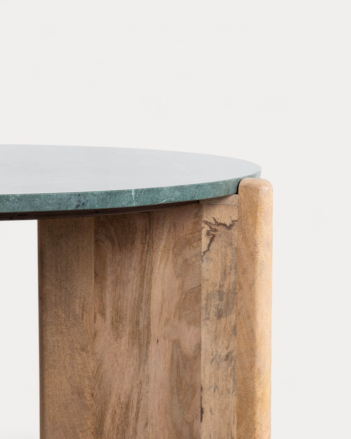 Tavolino Rotondo in Legno di m¡Mango e Marmo (Ø86 cm) Crecia, immagine della galleria 4
