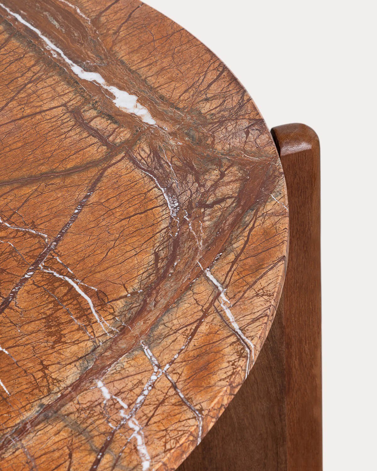 Tavolino Rotondo in Legno di m¡Mango e Marmo (Ø86 cm) Crecia, immagine della galleria 4