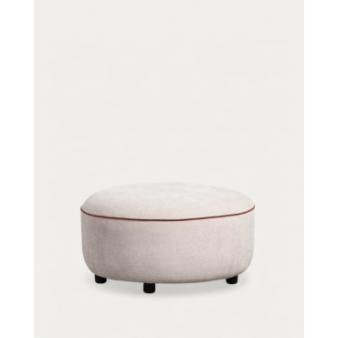 Modulo Puff Rotondo in Tessuto per Divano Ilham Beige Seashell - The Masie