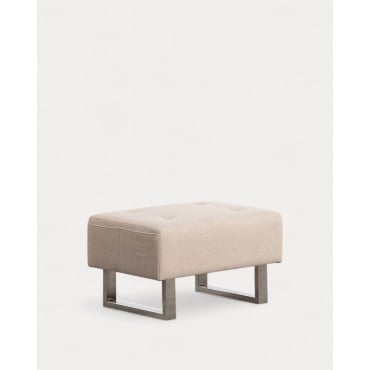 Pouf Poggiapiedi in Tessuto 70 s Beige Seashell - The Masie