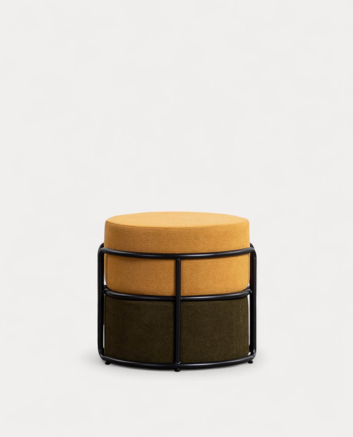 Pouf Rotondo con Cuscino in Tessuto Rimovibile Aixa, immagine della galleria 4