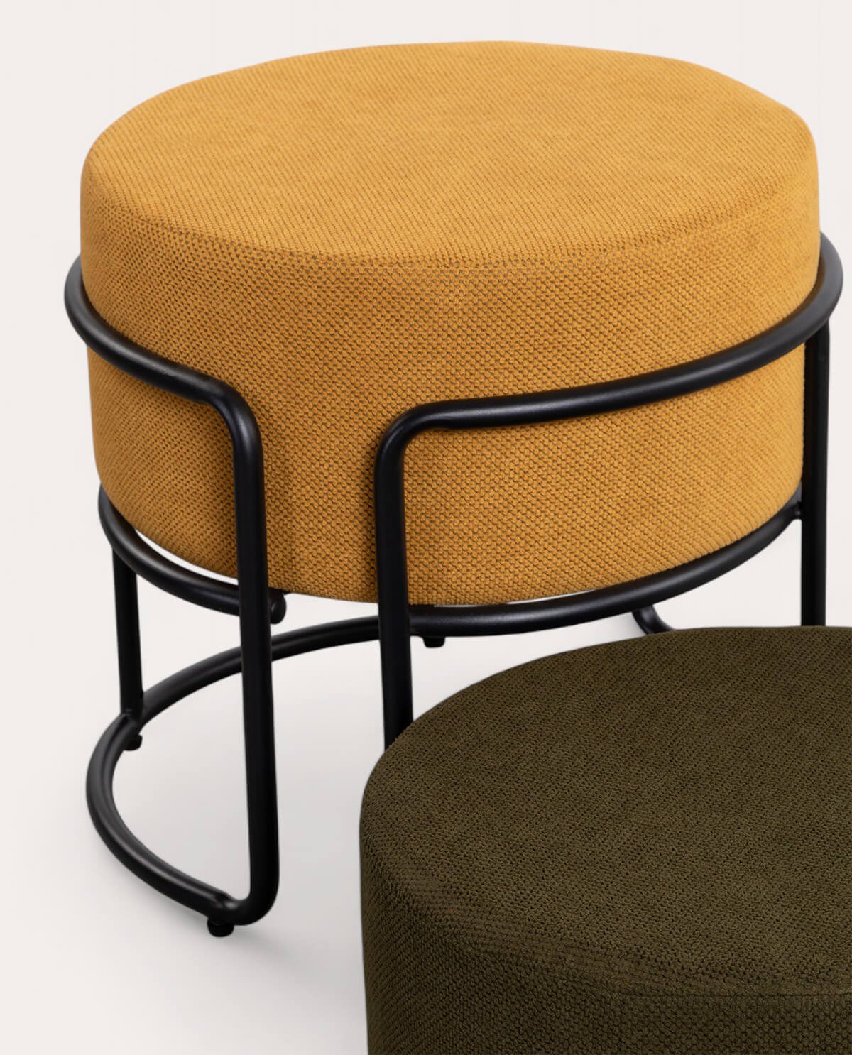 Pouf Rotondo con Cuscino in Tessuto Rimovibile Aixa, immagine della galleria 5