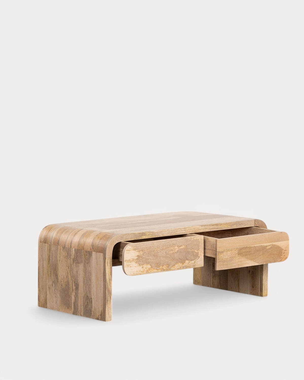 Tavolino con 2 Cassetti in Legno di Mango (120x60 cm) Vanile, immagine della galleria 5