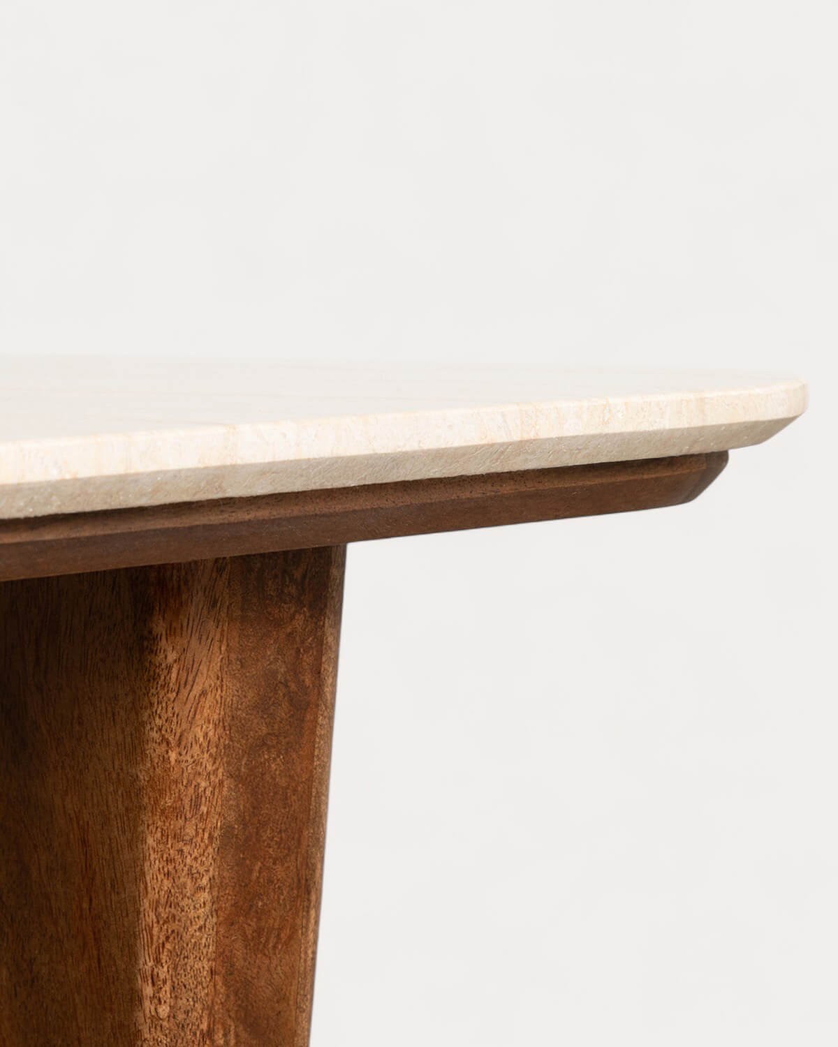 Tavolino Rettangolare in Marmo Egiziano e Legno di Mango (120x60 cm) Amatis, immagine della galleria 6