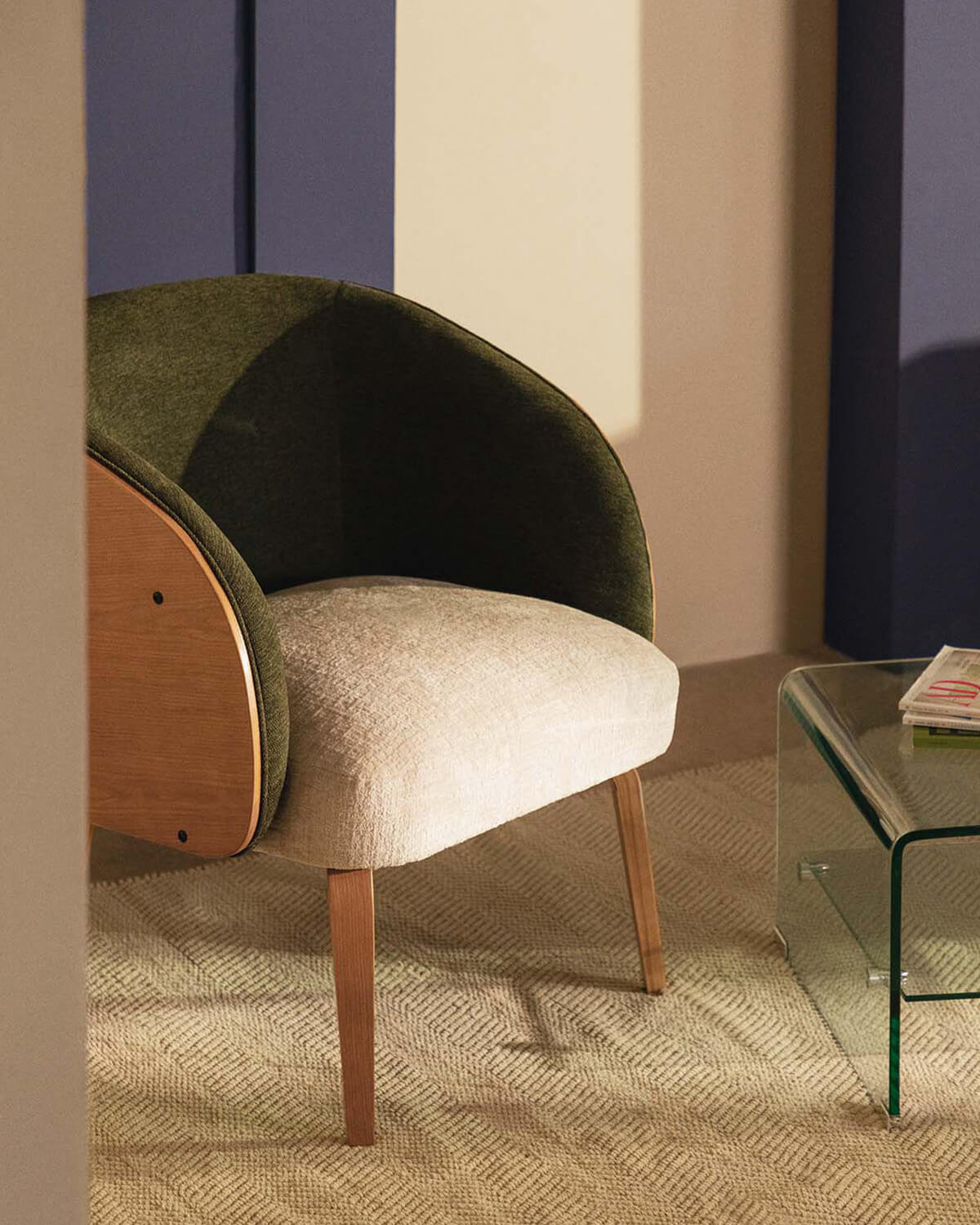 Pack 2 Poltrone in Legno e Tessuto Meria, immagine della galleria 3