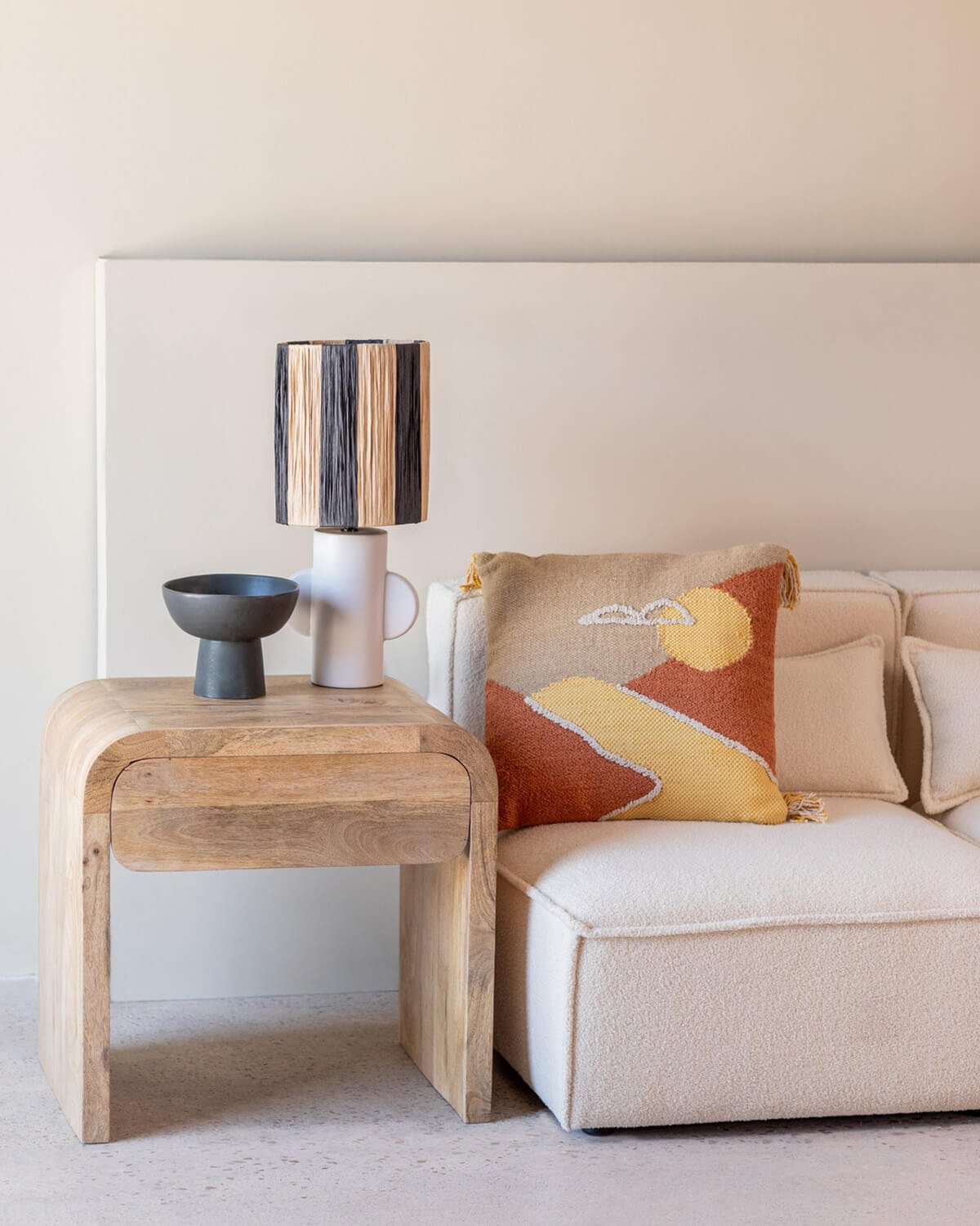 Tavolino con Cassetto in Legno di Mango (61x45,5 cm) Vanile, immagine della galleria 2