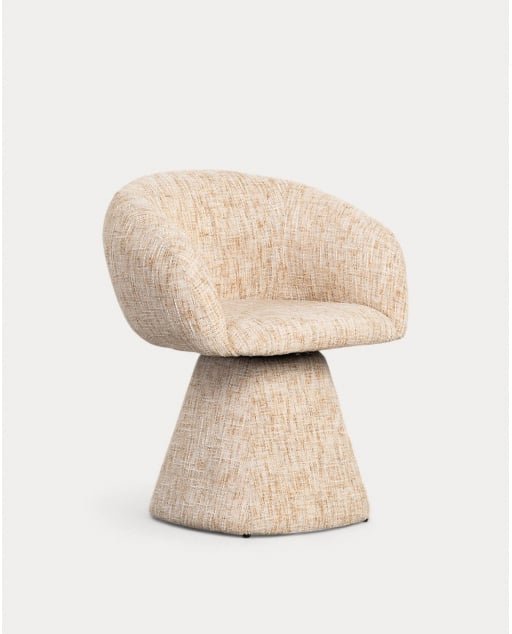 Pack da 2 Sedie da Pranzo Girevoli in Tessuto e Metallo Laura