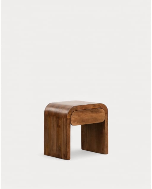 Comodino con Cassetto in Legno di Mango (47x35 cm) Vanile