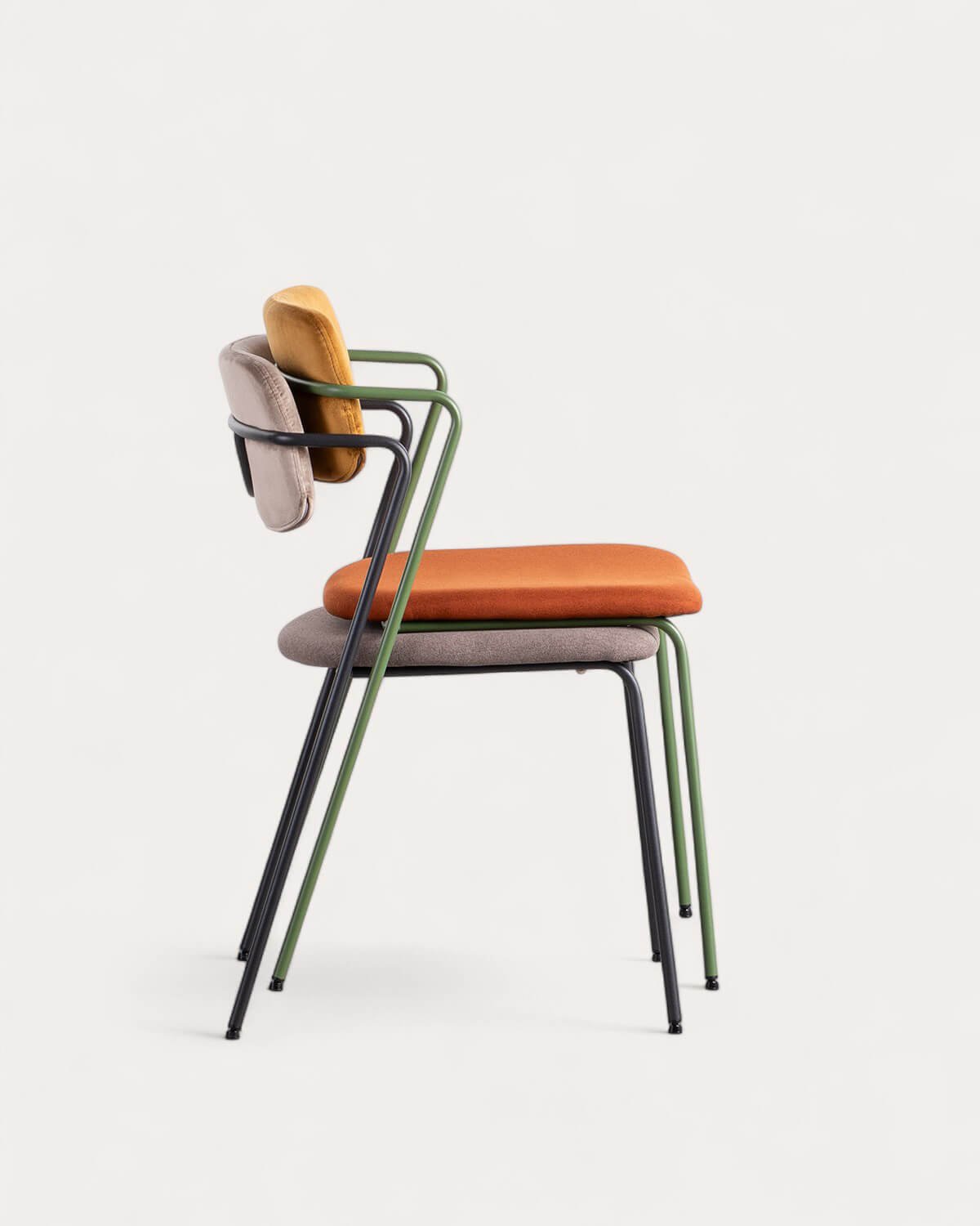 Pack 2 di Sedie da Pranzo in Velluto e Tessuto Irun, immagine della galleria 6