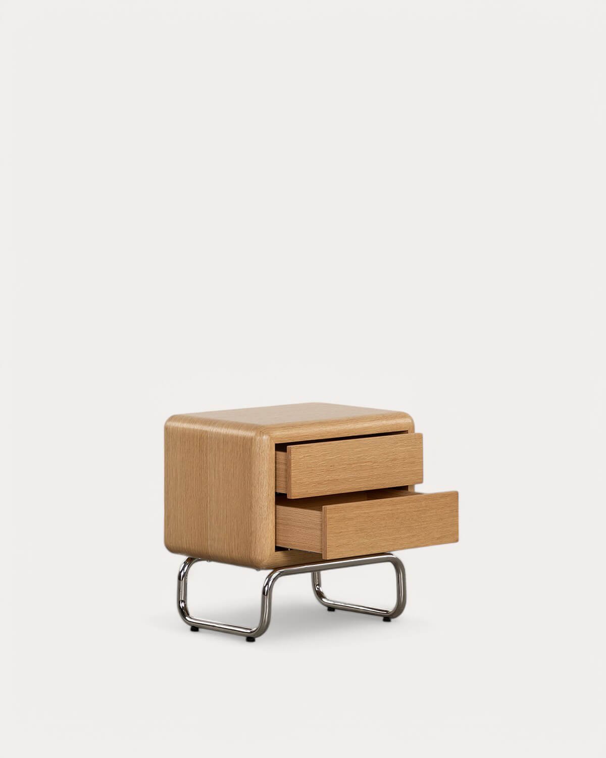 Comodino con 2 Cassetti in Legno e Metallo (55x40 cm) Candela, immagine della galleria 4