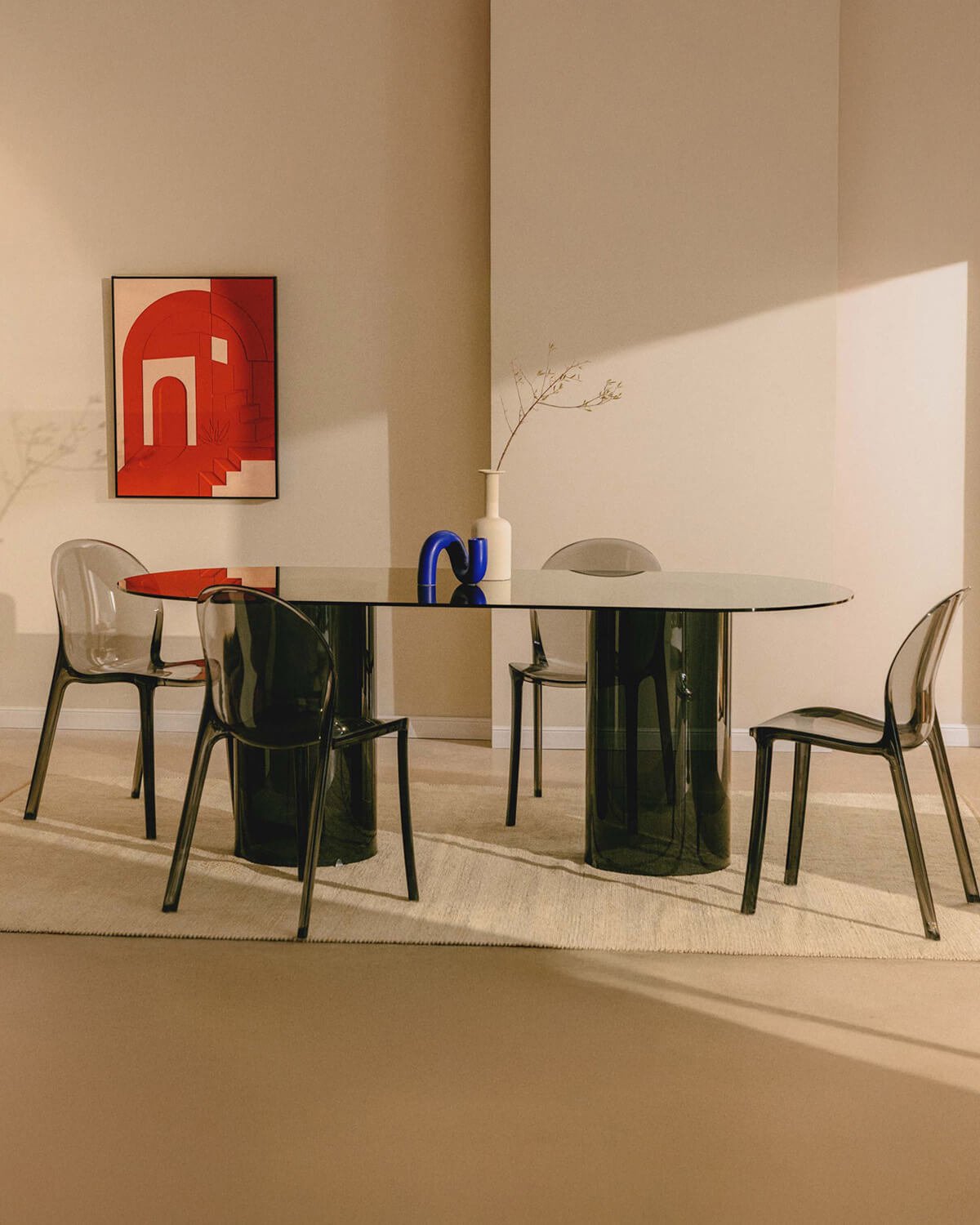 Tavolo da Pranzo Ovale in Vetro Temperato  (200x90 cm) Kolu, immagine della galleria 2