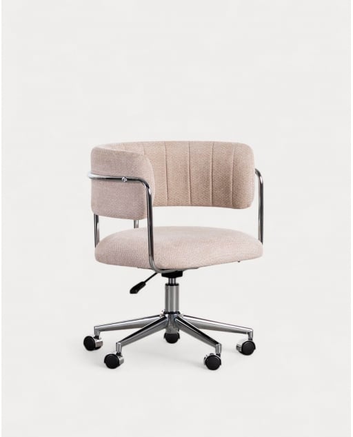 Sedia da Scrivania Regolabile in Metallo e Tessuto Petra