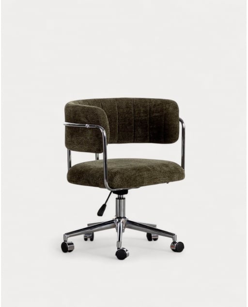 Sedia da Scrivania Regolabile in Metallo e Tessuto Petra