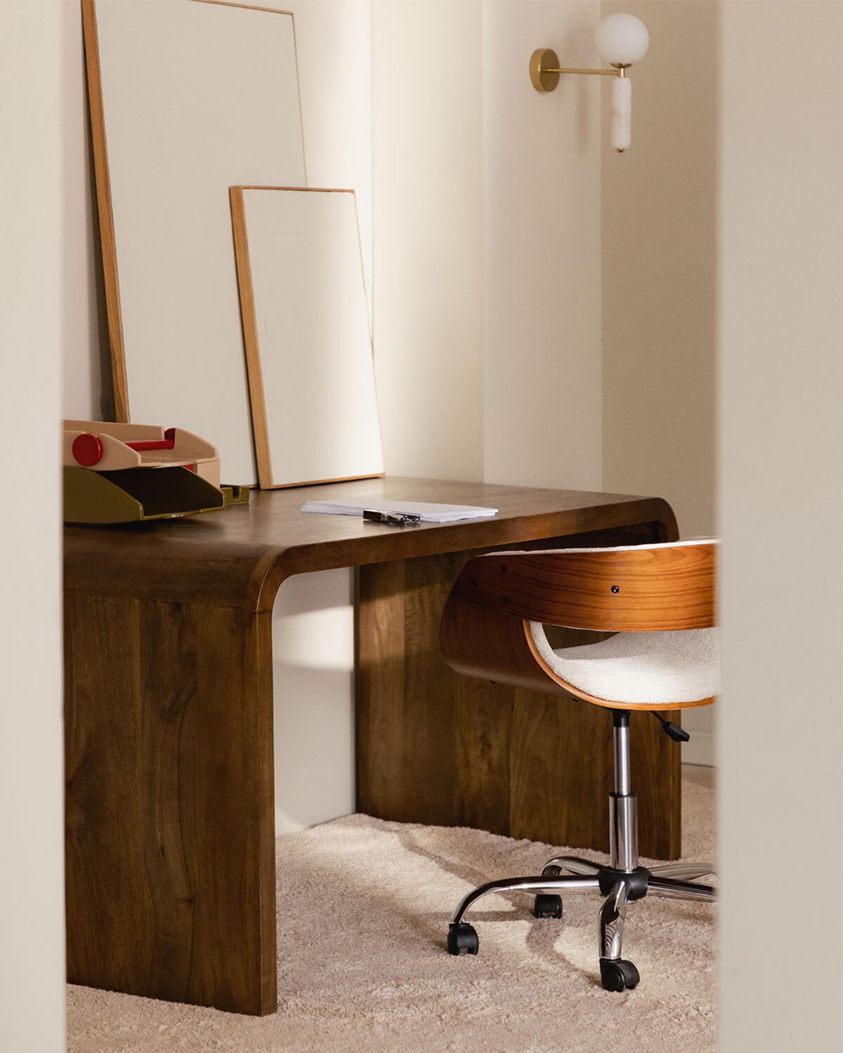 Scrivania in Legno di Mango (140x75 cm) Vanile, immagine della galleria 2