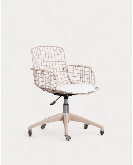 Sedia da Scrivania in Metallo con Schienale Alto Vintage Aras