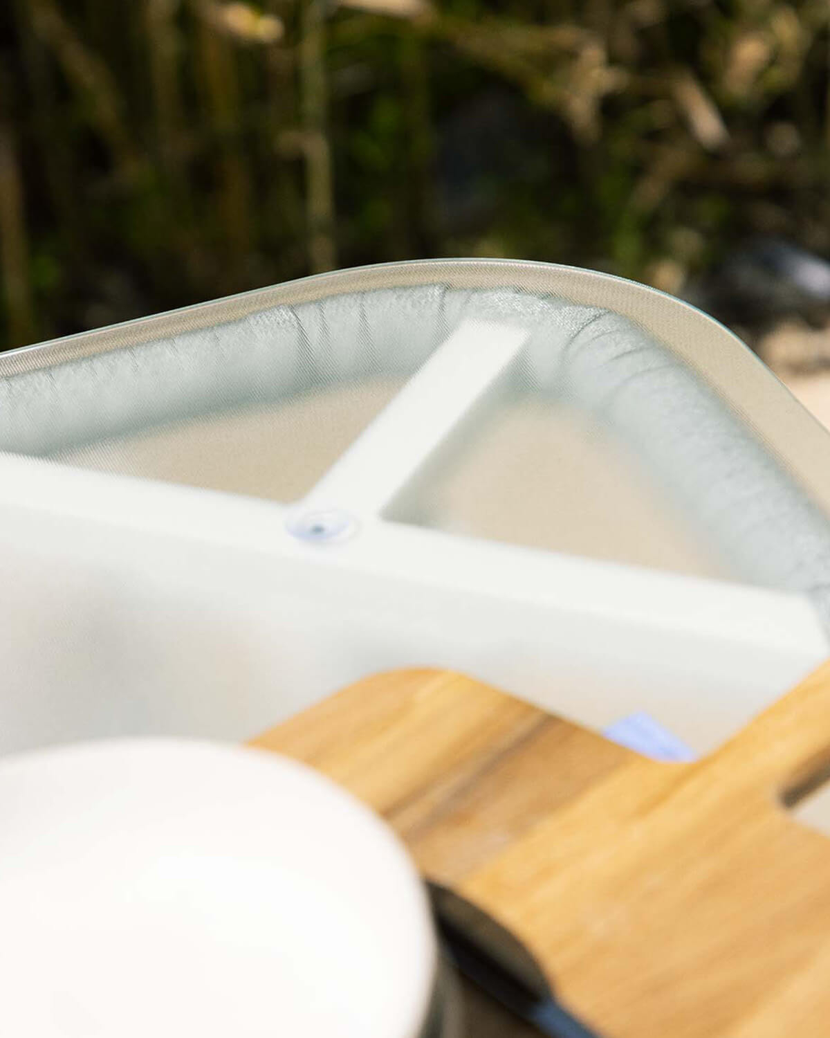 Tavolo da Esterno Rettangolare in Alluminio e Cristallo (160x90 cm) Drian, immagine della galleria 3