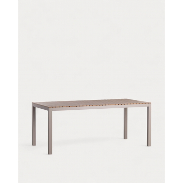 Tavolo da Esterno Rettangolare in Alluminio (180x90 cm) Korce Marrone Clay - The Masie