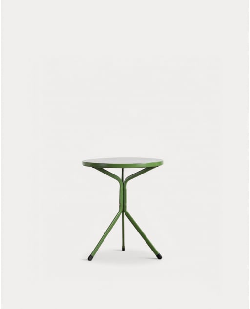 Tavolo da Esterno Rotondo in Metallo (Ø60 cm) Enlo - Verde Pine