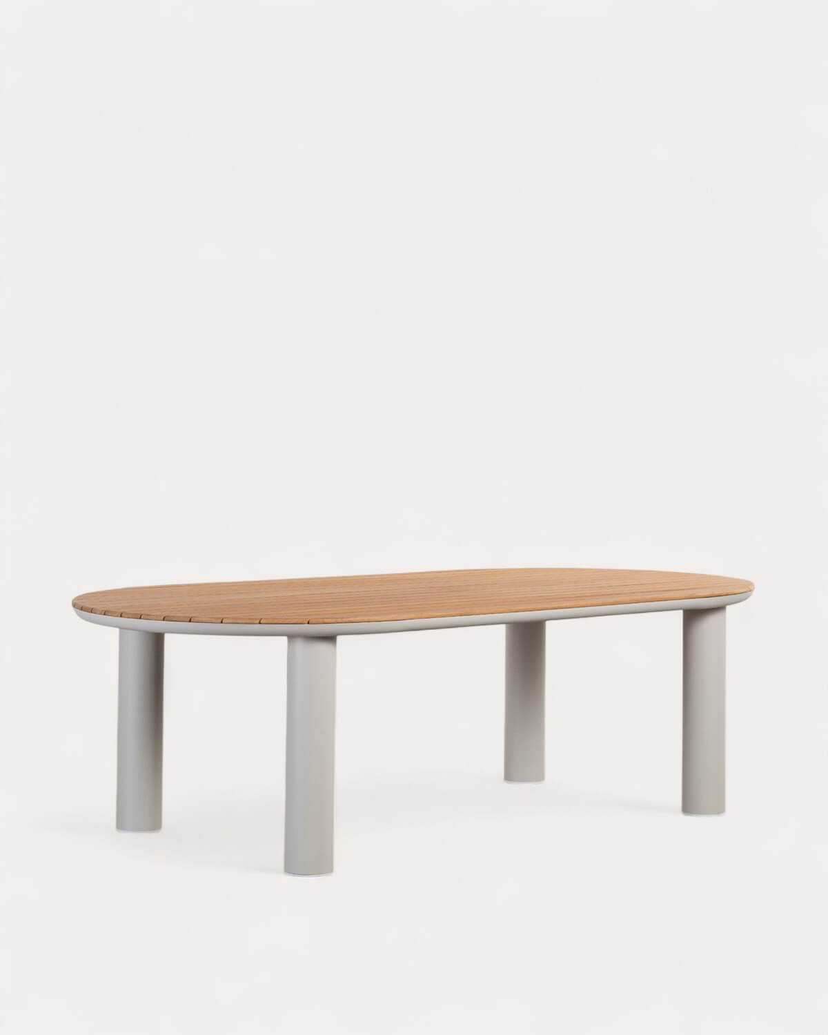 Tavolo da Esterno Oval in Alluminio e Legno di Teak (240x120 cm) Cheryl, immagine della galleria 1