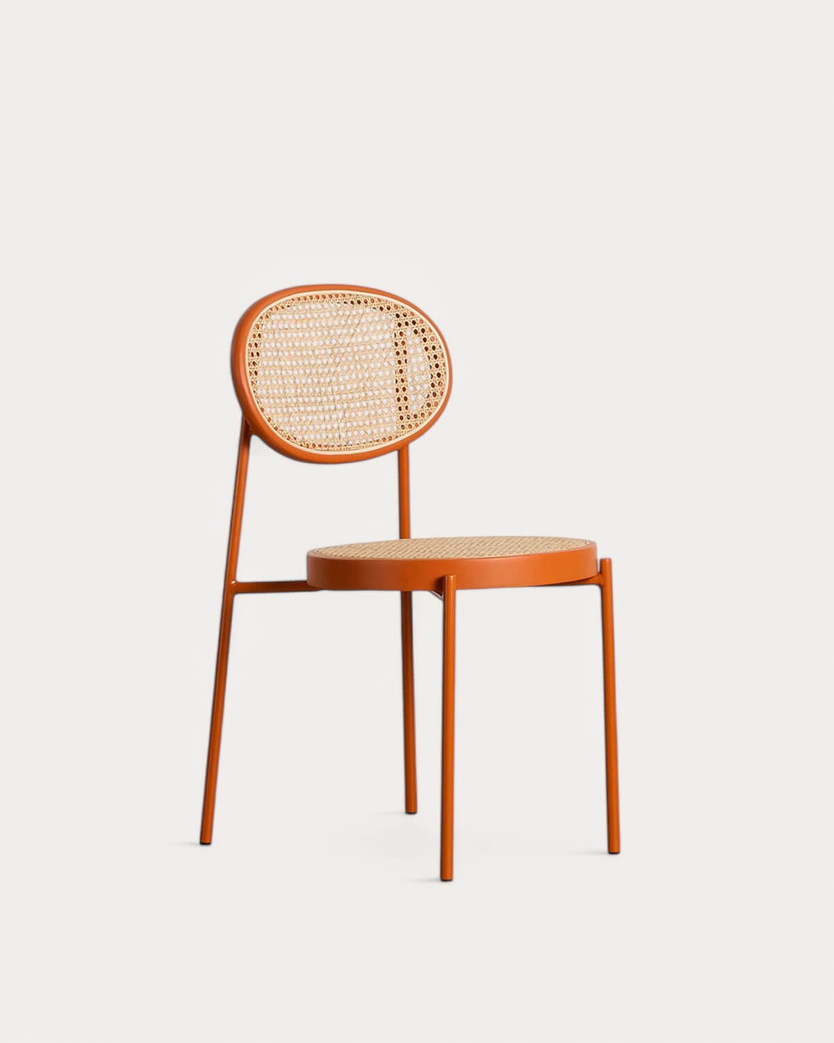 Pack 2 di Sedie da Pranzo in Rattan Naturale e Metallo Vili, immagine della galleria 1