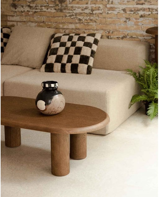 Tavolino Centrale Ovale in Legno (110x55 cm) Alhie