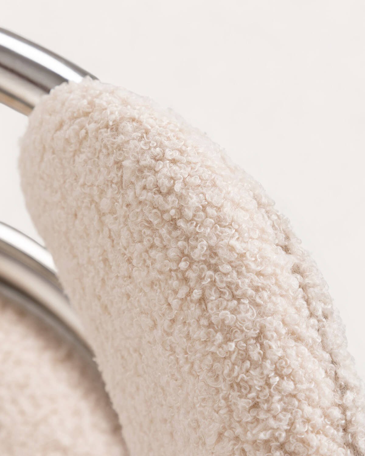 Pack 4 Sedie da Pranzo con Braccioli in Tessuto e Metallo Teba Bouclé, immagine della galleria 6